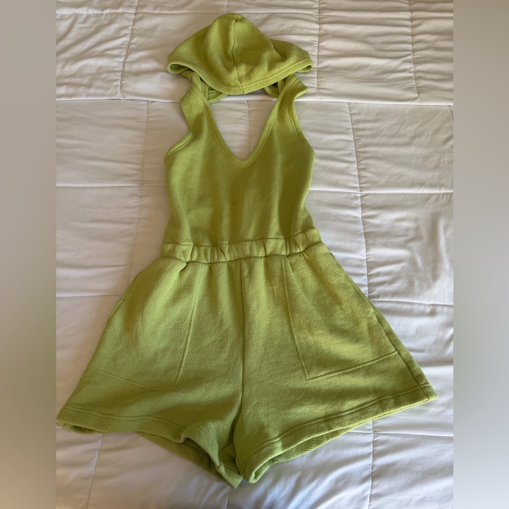 Free People Green Hooded Swim
Coverup Romper